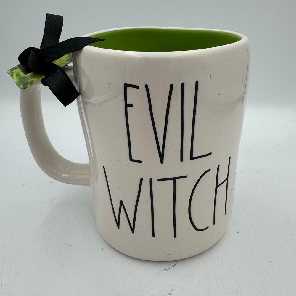 Rae Dunn Disney Villains Evil Witch Mug Green Inside Halloween Ceramic Cup
